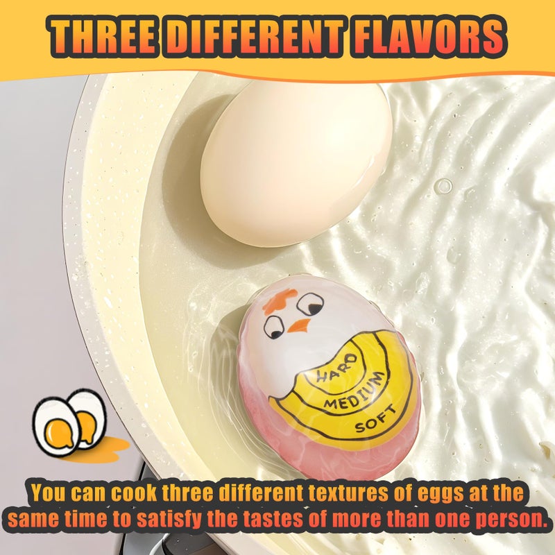 FOREV Egg Timer for Hard Boiled Eggs Soft Boiled Color Changing Indicator Tells When Eggs are Ready, Yellow 2pcs - Image 4
